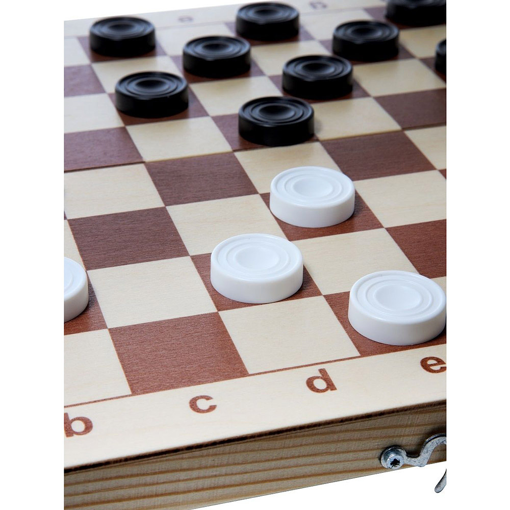 Игра настольная "Шашки русские и международные", деревянная коробка - 3