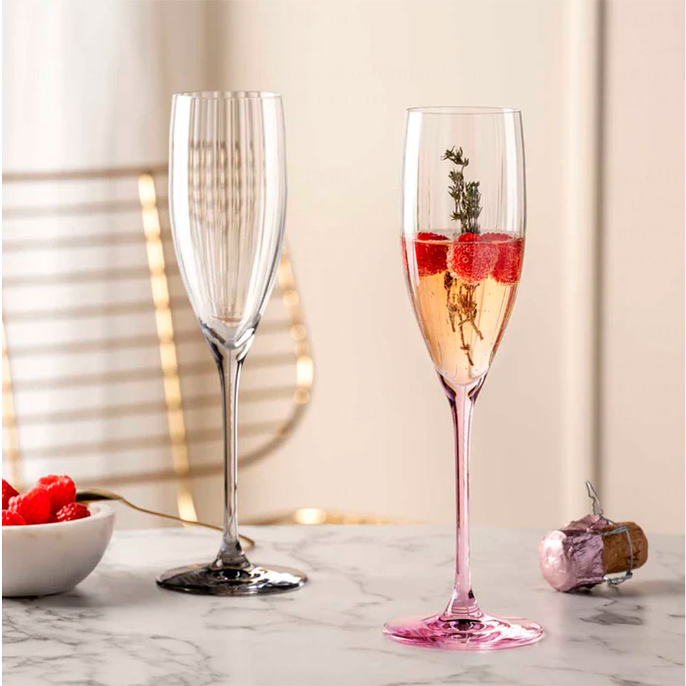 Бокал стеклянный для шампанского "POESIA", 250 мл, розовый - 3