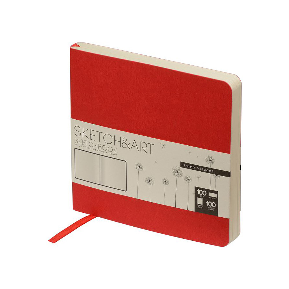 Скетчбук "Sketch&Art", 14.5x14.5 см, 100 г/м2, 100 листов, красный - 2