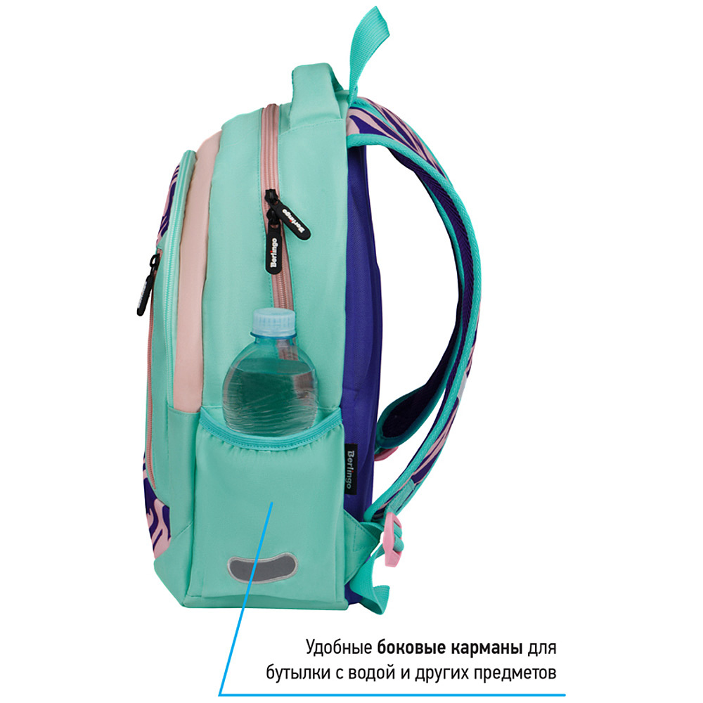 Рюкзак школьный "Animal pattern mint", разноцветный - 4