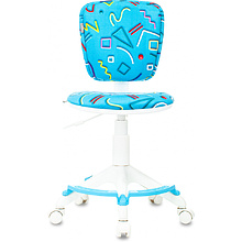 Кресло детское "Бюрократ CH-W204/F", ткань, пластик, голубой Sticks 06