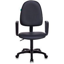 Кресло для персонала Бюрократ "Престиж+ CH-1300N/OR-16", кожзам, пластик, черный 