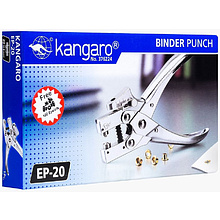 Дырокол для клепок Kangaro "EP-20", 20 листов, металлик