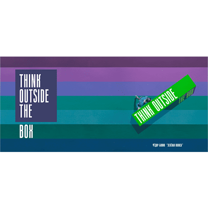 Кружка "Think outside the box", керамика, 330 мл, белый, светло-зеленый  - 2
