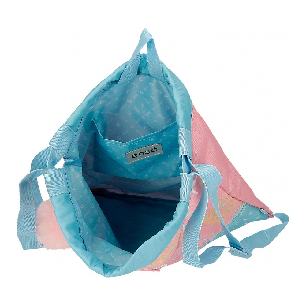 Мешок для обуви Enso "Keep the oceans clean", 46x35 см, полиэстер, голубой, розовый - 2