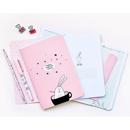 Тетрадь "Bunny розовый", А5, 48 листов, клетка, розовый - 4
