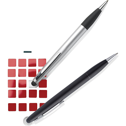Ручка шариковая автоматическая "Touch" со стилусом, серебристый - 3