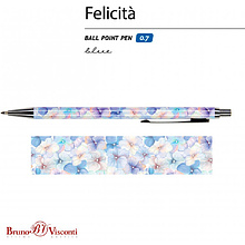 Ручка шариковая автоматическая "Felicita. Цветы. Нежность", 0.7 мм, разноцветный, стерж. синий