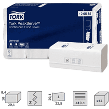 Полотенца бумажные "Tork PeakServe Universal", листовые с непрерывной подачей, Н5, 410 листов (100585-38)