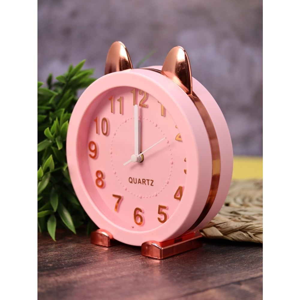 Часы-будильник настольные "Golden awakening Kitty", розовый - 6