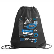 Рюкзак-мешок "BY DAY. Пруфы на стол", 35x41 см, полиэстер, черный