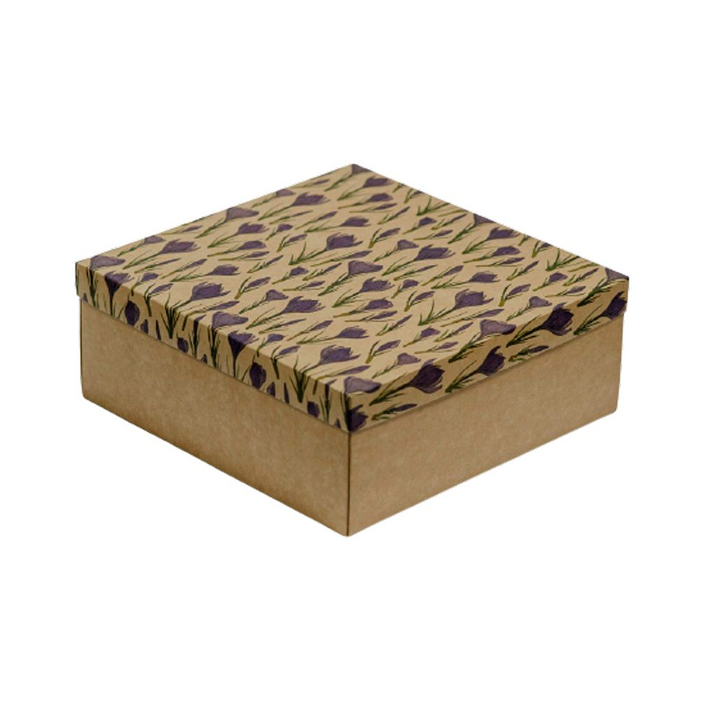 Коробка подарочная "Крокусы", 26х25.5х10 см, разноцветный