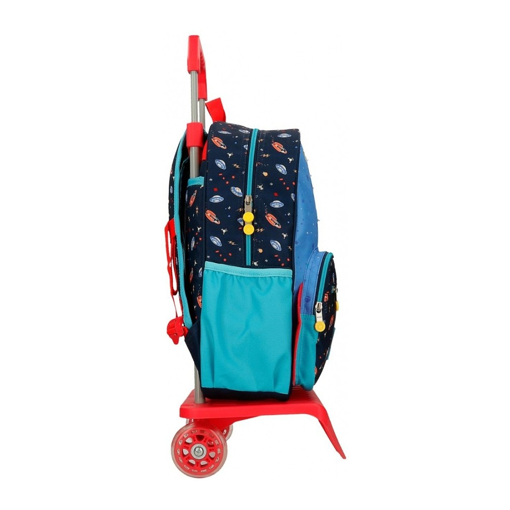 Рюкзак "Outer space" на колесиках, телескопическая ручка, разноцветный - 3