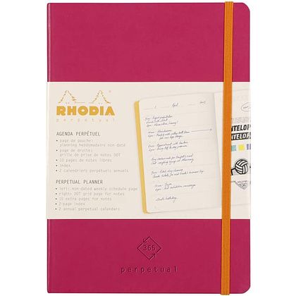 Еженедельник недатированный Clairefontaine Rhodia "Rhodiarama Perpetual", 148x210 мм, 128 страниц, малиновый - 2