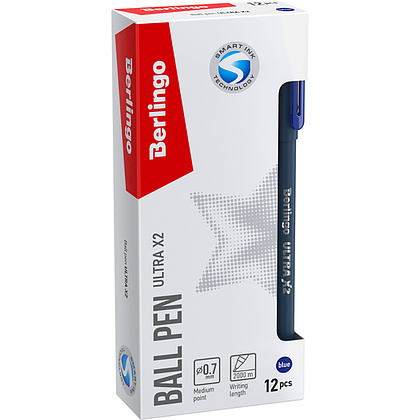 Ручка шариковая "Ultra X2", 0,7 мм, серый, стерж. синий - 5