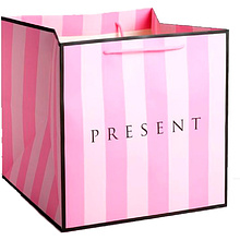 Пакет подарочный "Present", 30x30x30 см, розовый