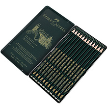Набор карандашей чернографитных "Castell 9000", 8B-2H, 12 шт., в металлической коробке