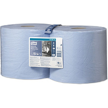 Протирочная бумага "Tork Premium" c центральной вытяжкой повышенной прочности, W1/W2, голубой (130081-50)