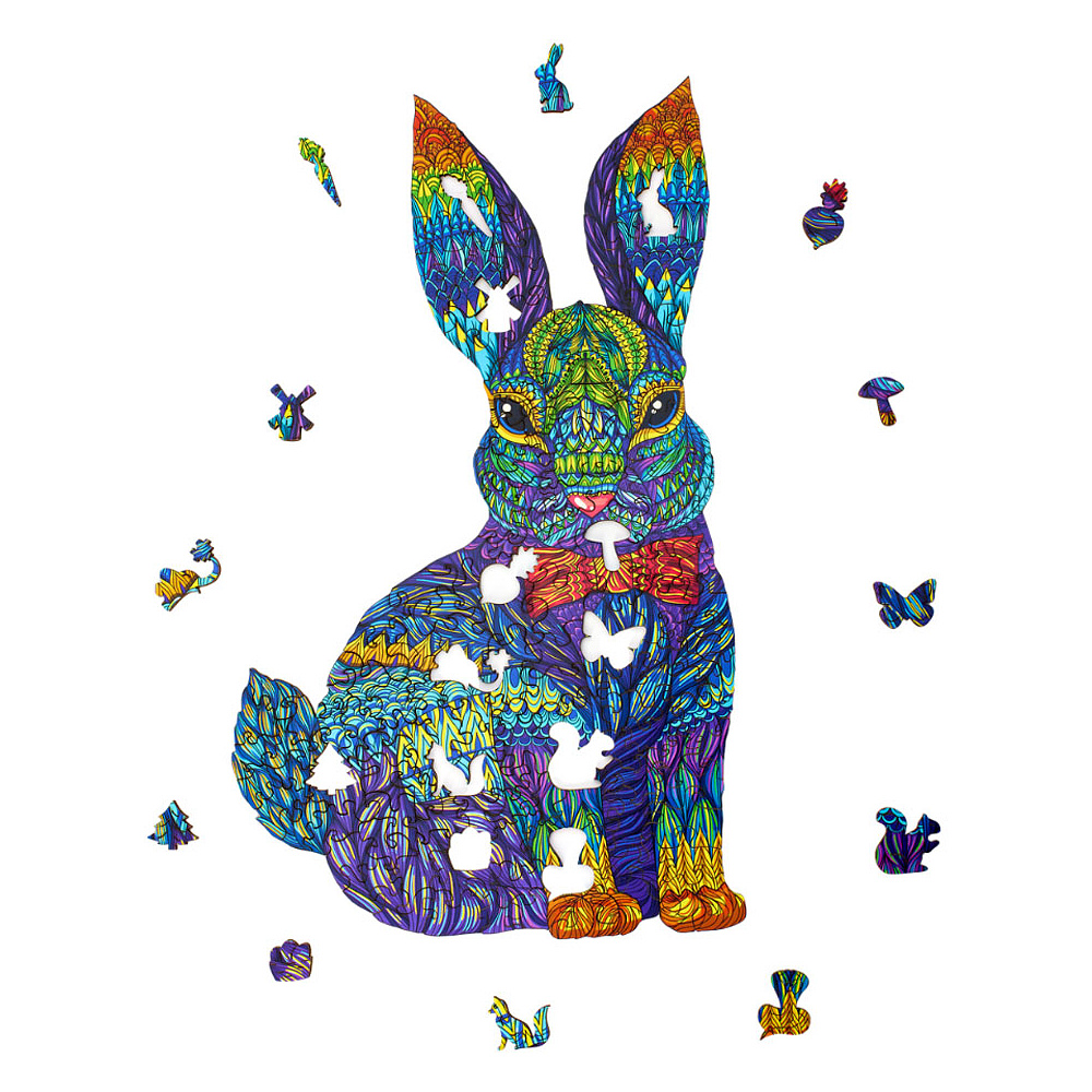Пазл "Мистер кролик многоцветный" - 2