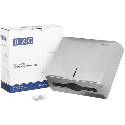 Диспенсер для полотенец листовых BXG-PD-5003А, металл, серебристый, матовый - 3