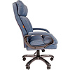 Кресло для руководителя "Chairman Home 505", велюр, пластик, голубой - 3