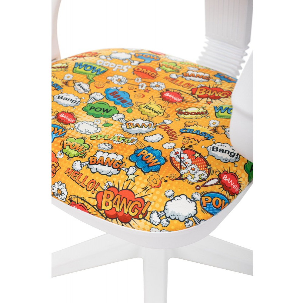 Кресло детское Бюрократ KD-3/WH/ARM, ткань, пластик, оранжевый бэнг - 6