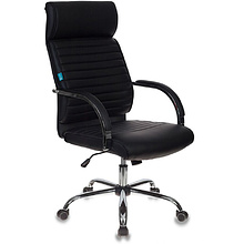 Кресло для руководителя "Бюрократ T-8010SL", экокожа, хром, черный