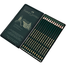 Набор карандашей чернографитных "Castell 9000", 4B-6H, 12 шт., в металлической коробке