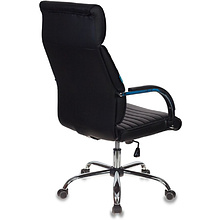 Кресло для руководителя "Бюрократ T-8010SL", экокожа, хром, черный