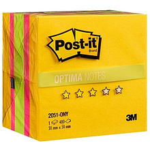 Бумага для заметок на клейкой основе "Post-it", 51x51 мм, 400 листов, ассорти, (970460)