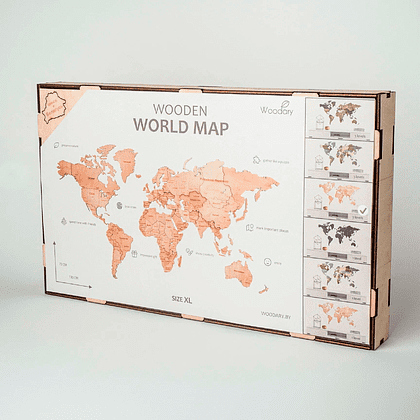 Декор на стену "Карта мира на английском языке" одноуровневый на стену, XXL 3195, натуральный, 100x181 см - 5