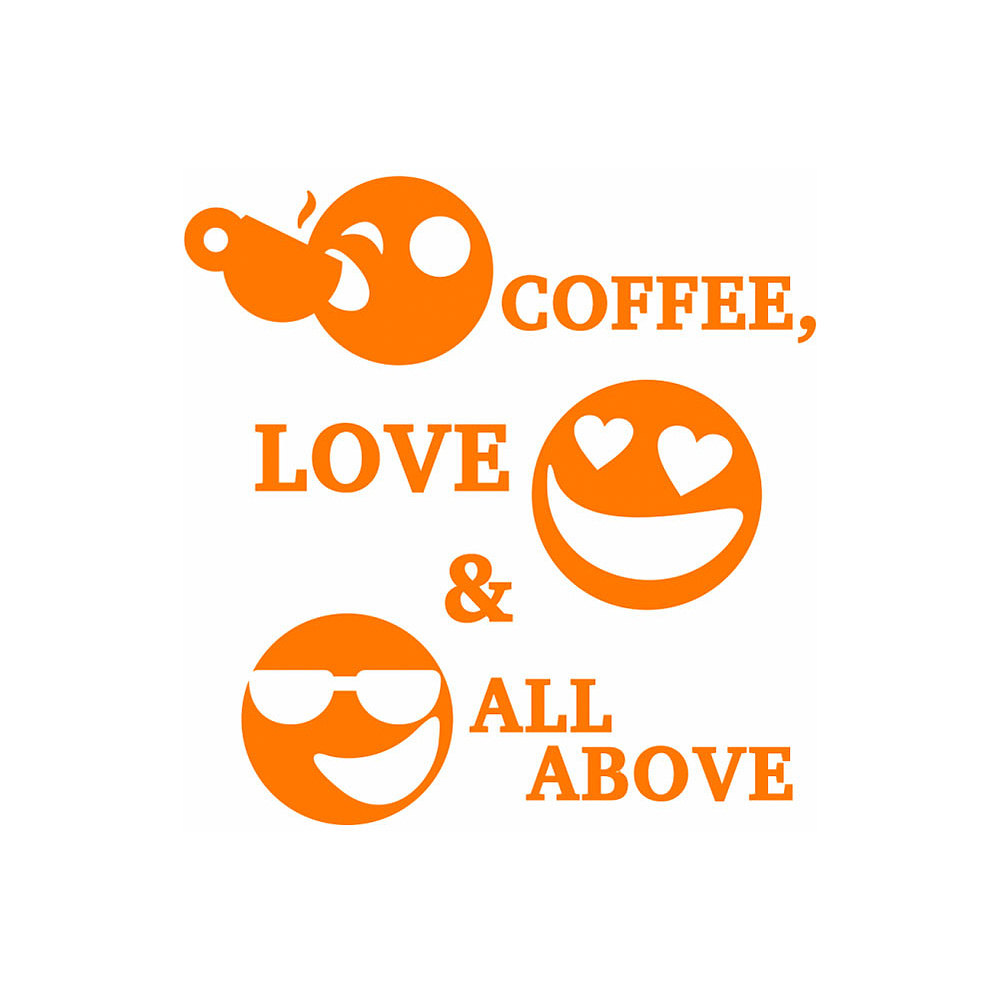 Кружка "Coffee, love & all above", керамика, 330 мл, белый, оранжевый - 2