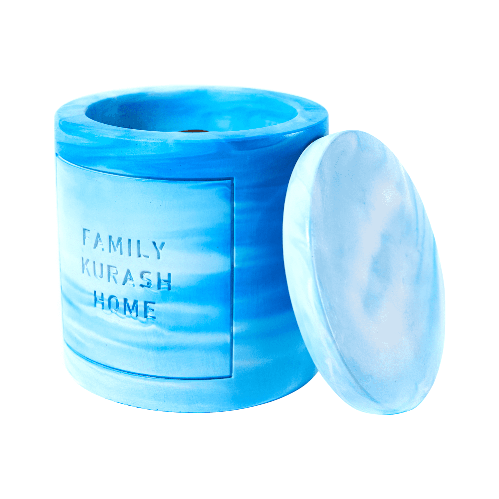 Свеча декоративная "Family Kurash Home Круг", ароматизированная, голубой - 3