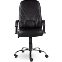 Кресло для руководителя "UTFC Комо В", хром, кожзам Z-11, черный 