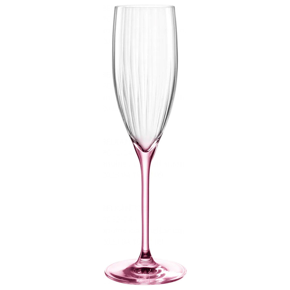 Бокал стеклянный для шампанского "POESIA", 250 мл, розовый