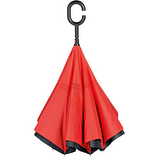 Зонт обратного сложения "Flipped", 109 см, красный, черный
