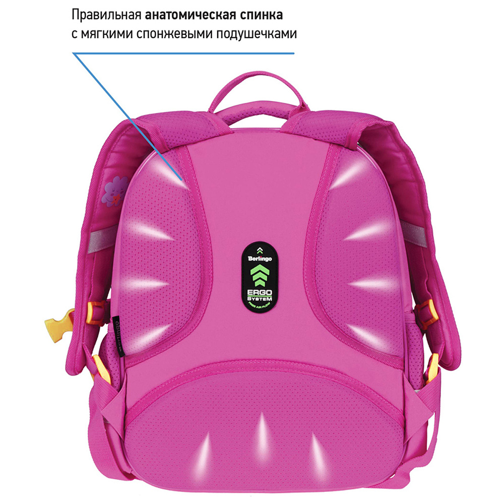 Рюкзак школьный Berlingo "Unistar", желтый, розовый - 4