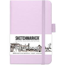 Скетчбук "Sketchmarker", 9x14 см, 140 г/м2, 80 листов, фиолетовый пастельный