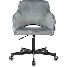 Кресло для персонала "Бюрократ CH-380M", ткань, металл, серая жемчужина зигзаг