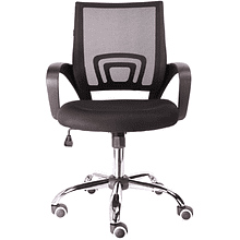 Кресло для персонала "EVERPROF EP-696", ткань, сетка, хром, черный