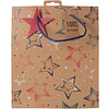Пакет бумажный подарочный "Stars kraft", 21.5x10.2x25.3 см, разноцветный - 2