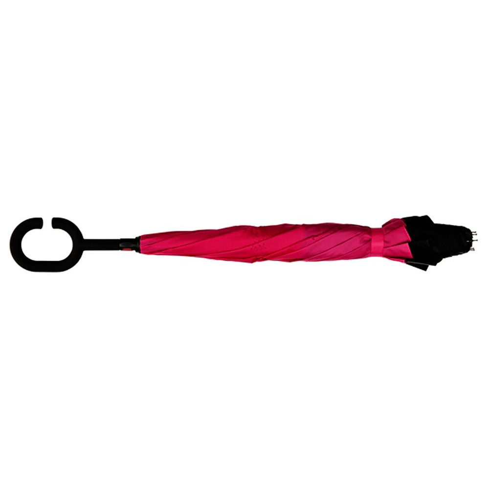 Зонт-трость "RU-6", 107 см, черный, розовый - 5