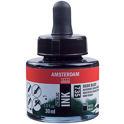 Жидкий акрил "Amsterdam", 735 оксид черный, 30 мл