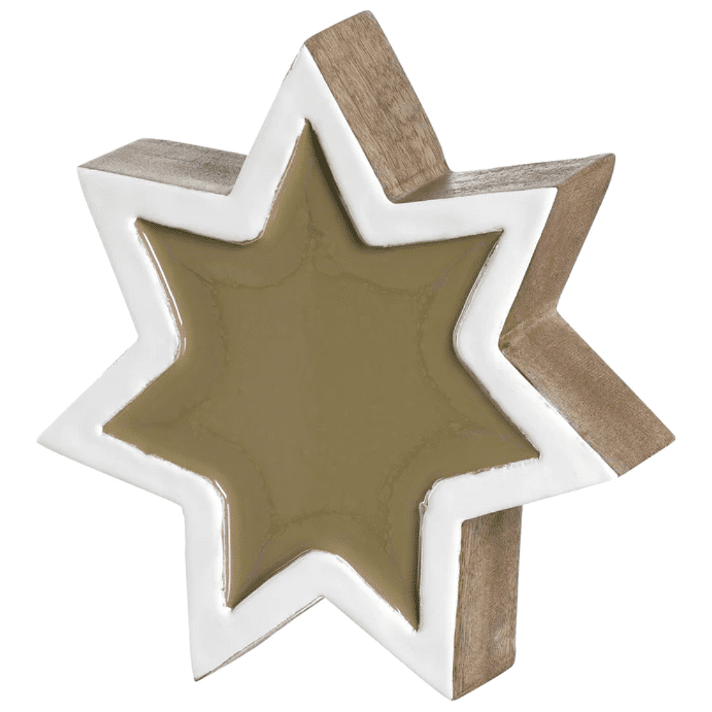 Украшение декоративное "Звезда Candela", 13 см, белый, золотой