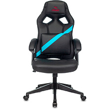 Кресло игровое "Zombie DRIVER", экокожа, пластик, черный, голубой