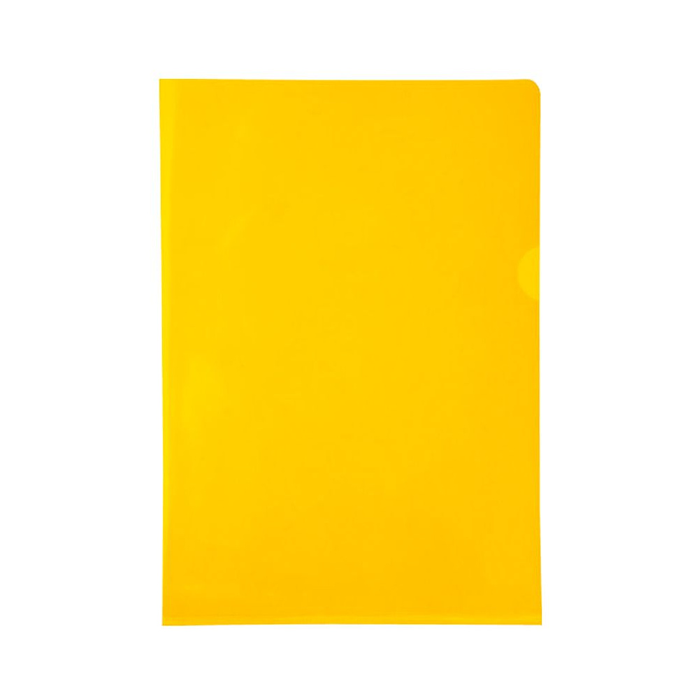 Папка-уголок "Exacompta", А4, 130 мк, ПВХ, прозрачный, желтый