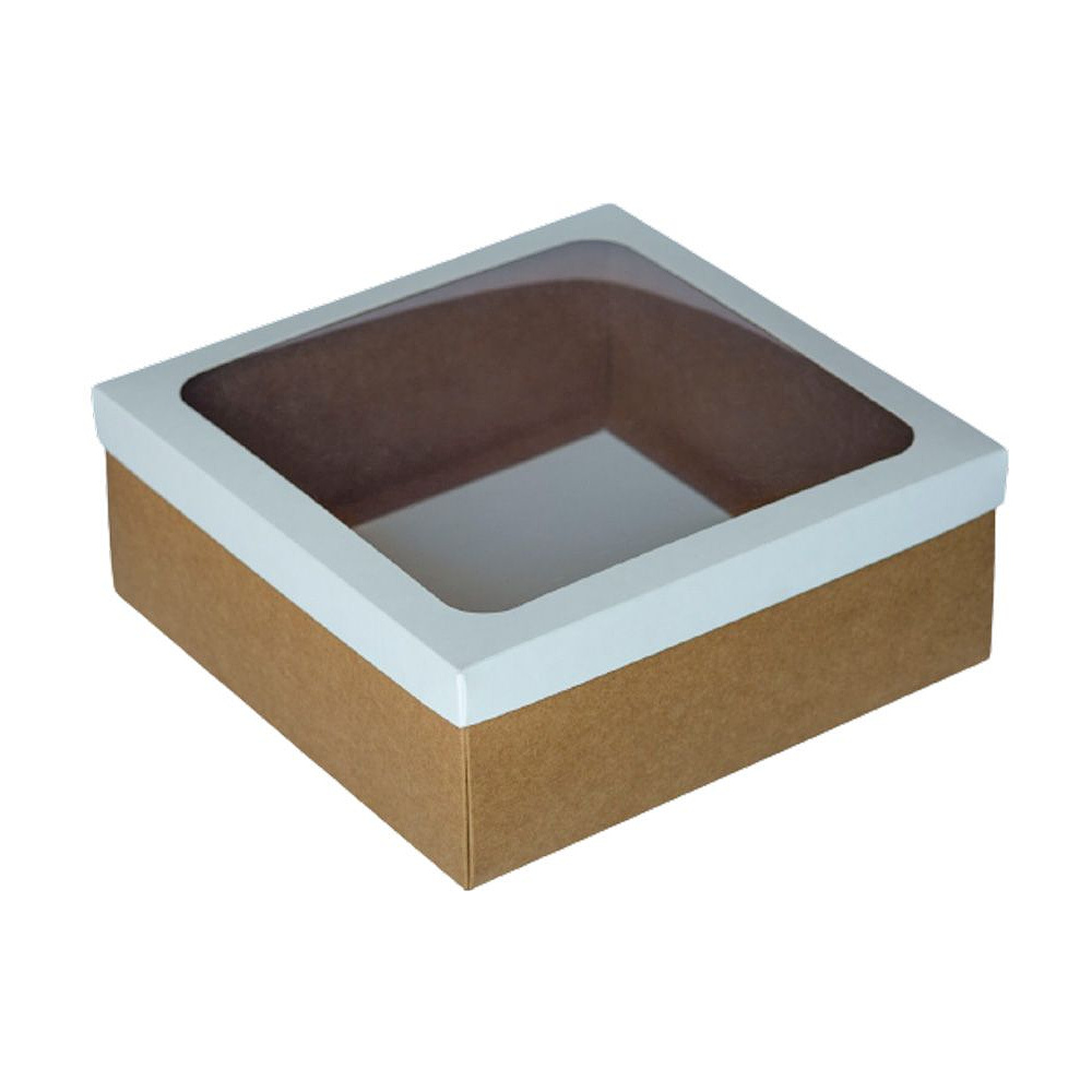 Коробка подарочная с прозрачным окном, 26х25.5х10 см, коричневый - 4