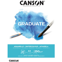 Блок-склейка бумаги для акварели "Canson Graduate", 29.7x42 см, 250 г/м2, 20 листов