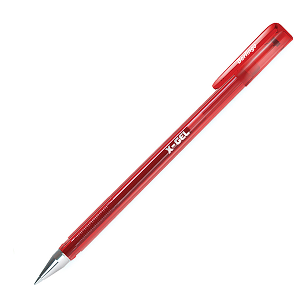 Ручка гелевая "X-Gel", 0,5 мм, красный, стерж. красный