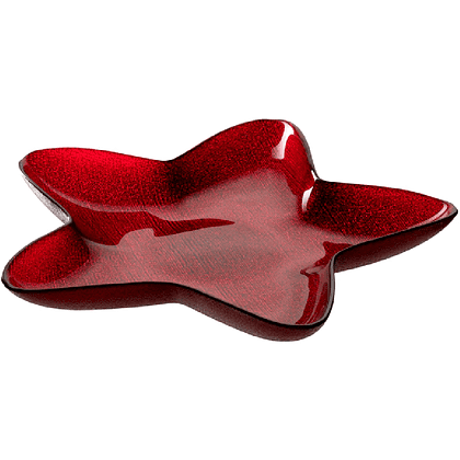 Тарелка-звезда стеклянная "Autentico", 29 см, красный